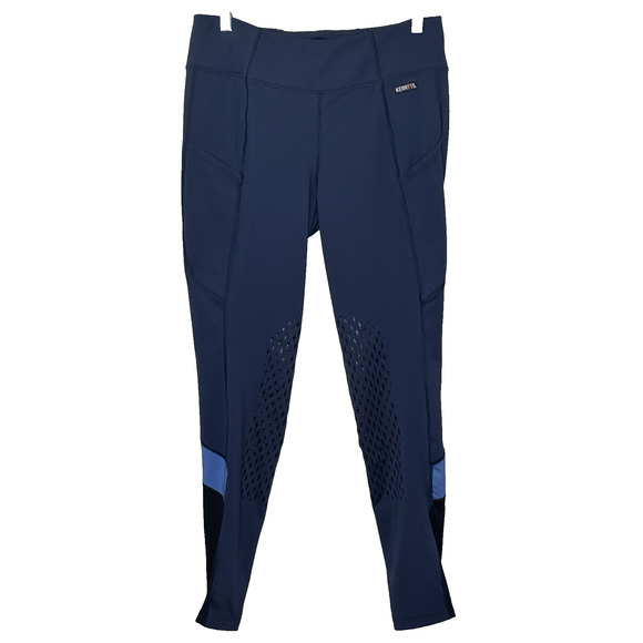 Kerrits Free Style Riding Leggings Womens Size Large Dark Blue Side Pockets - Picture 1 of 8